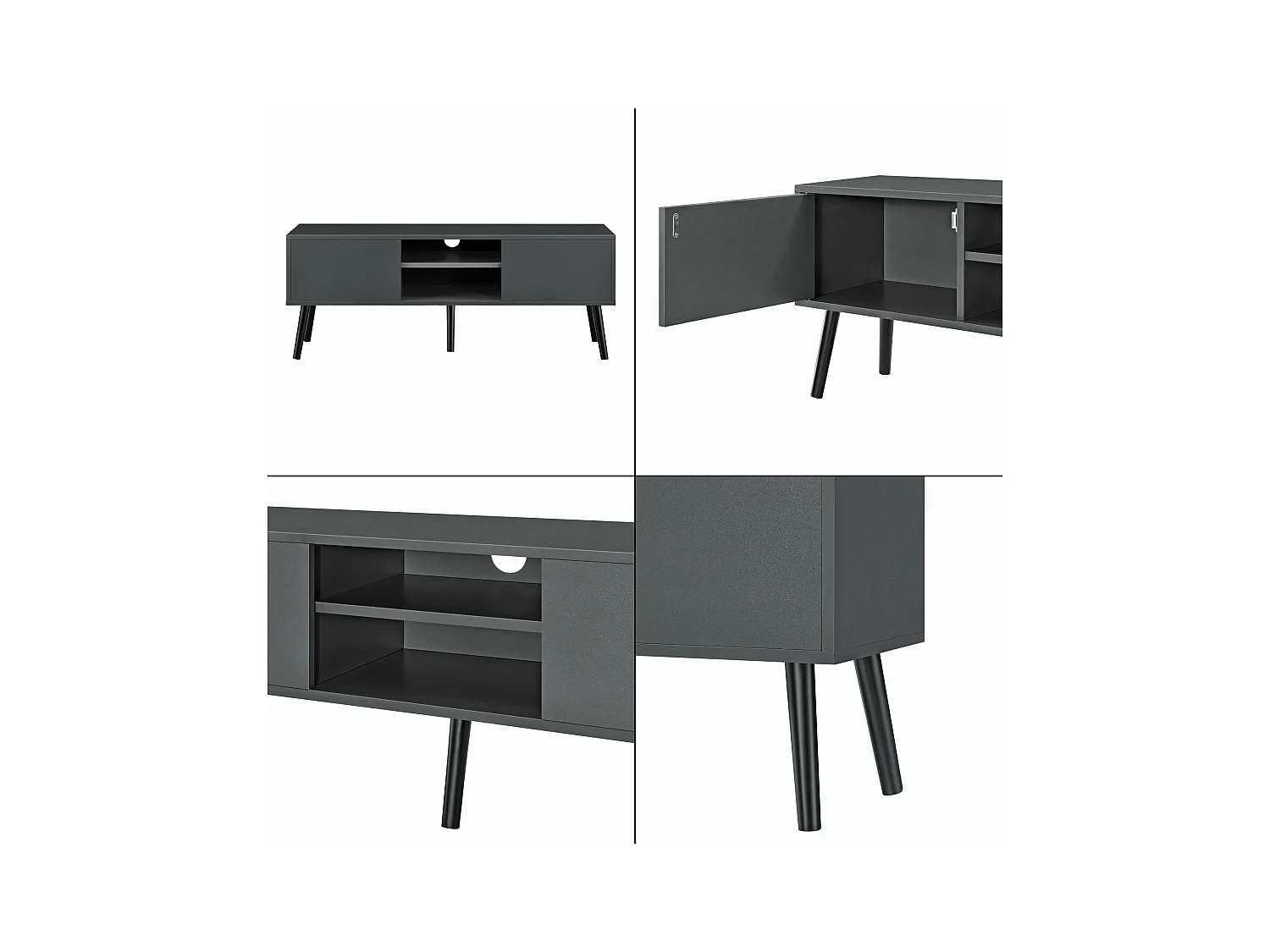 Meuble TV design support grise 120 x 29.5 x 46.5 cm 03_0005864