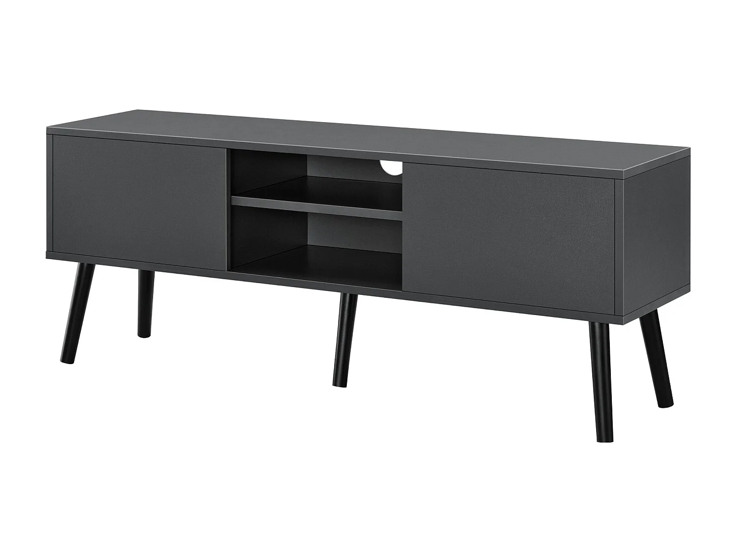 Móvel de TV de design Suporte de TV 120 cm cinza escuro preto 03_0005864