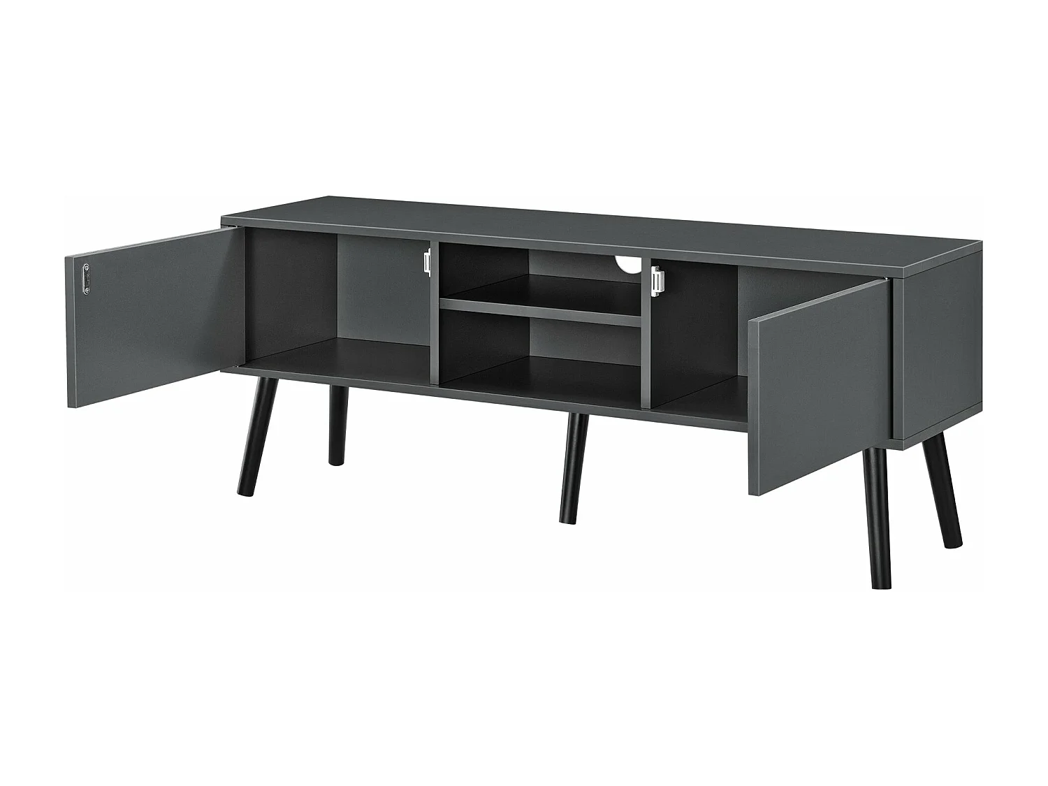 Meuble TV design support grise 120 x 29.5 x 46.5 cm 03_0005864