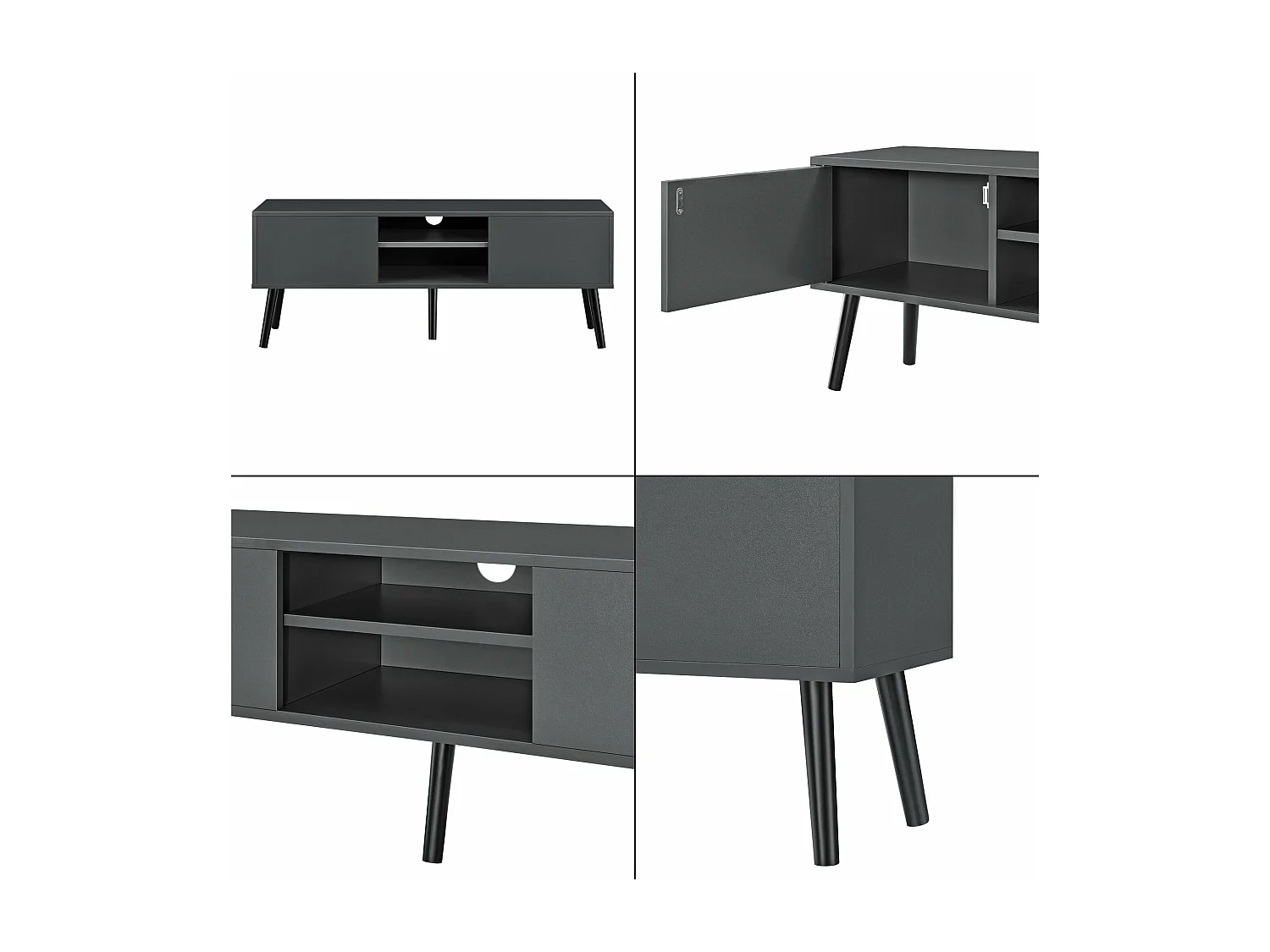 Meuble TV design support grise 120 x 29.5 x 46.5 cm 03_0005864