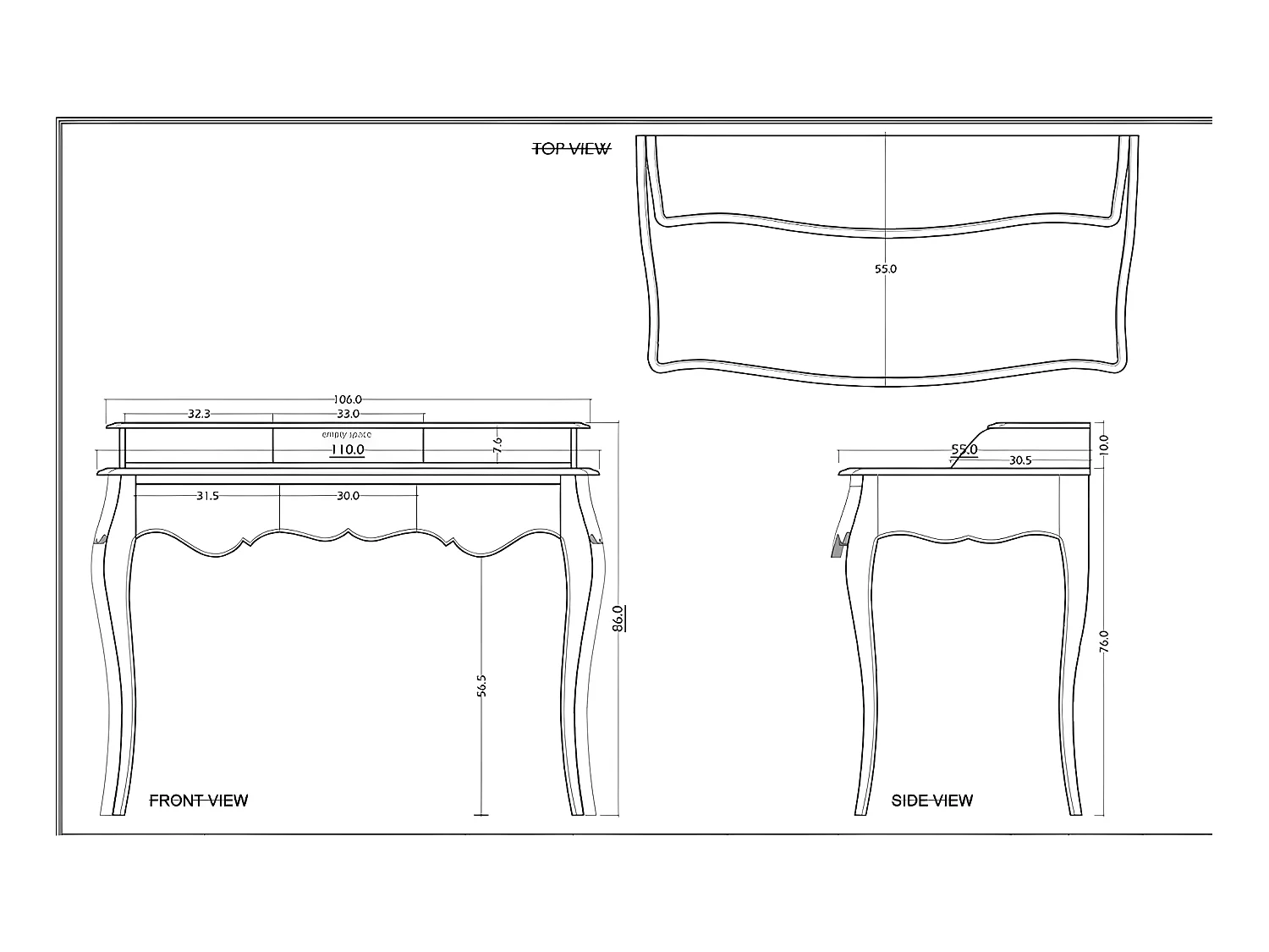 Bureau Murano Blanc Grand Modèle - Amadeus