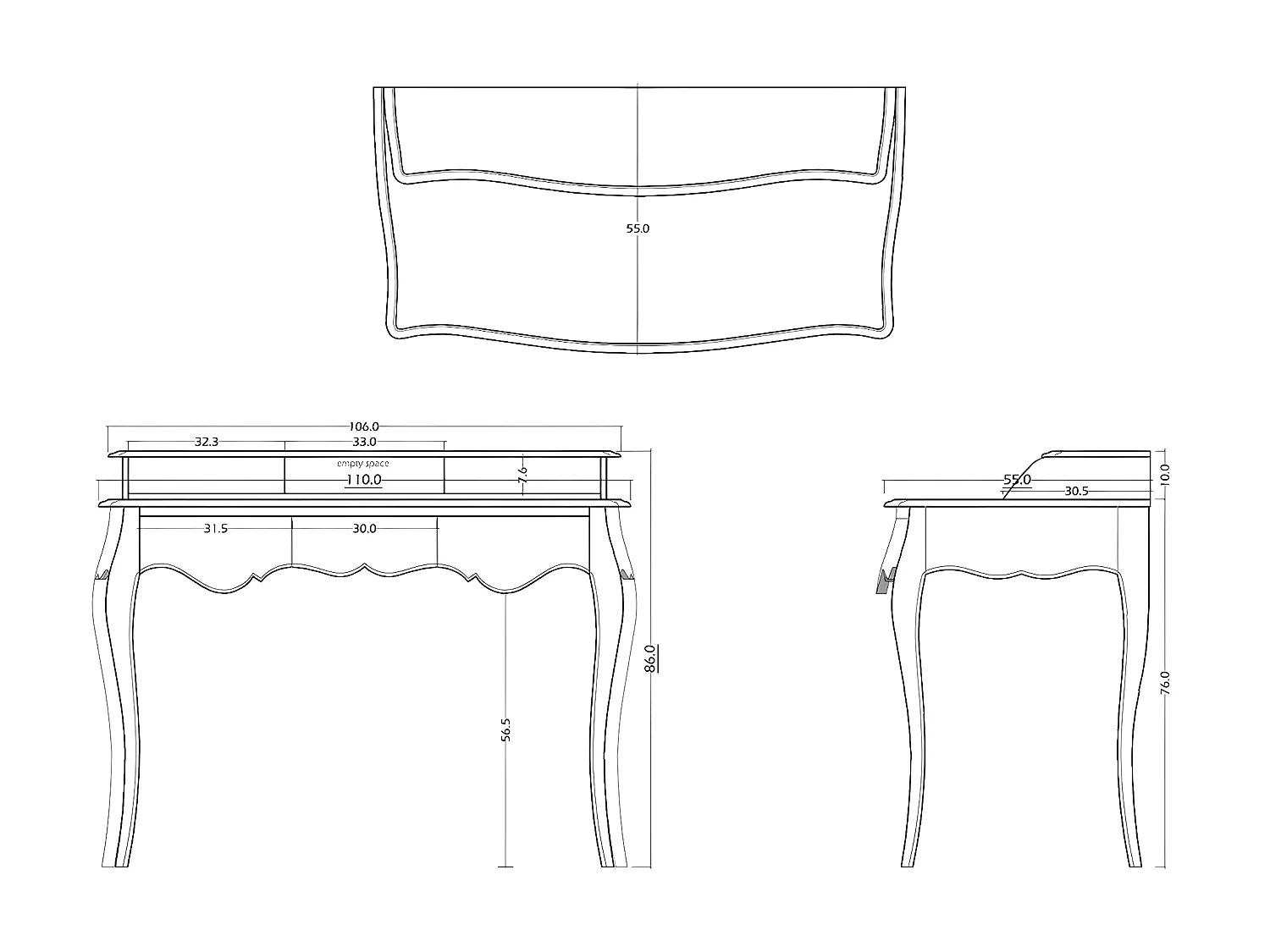 Bureau Murano Blanc Grand Modèle - Amadeus