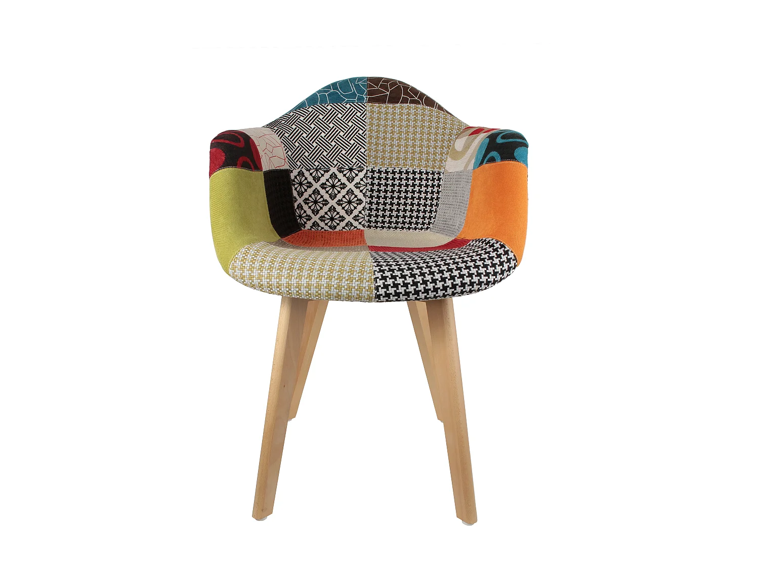 Fauteuil Scandinave Patchwork - Lot De 2 Multicolore