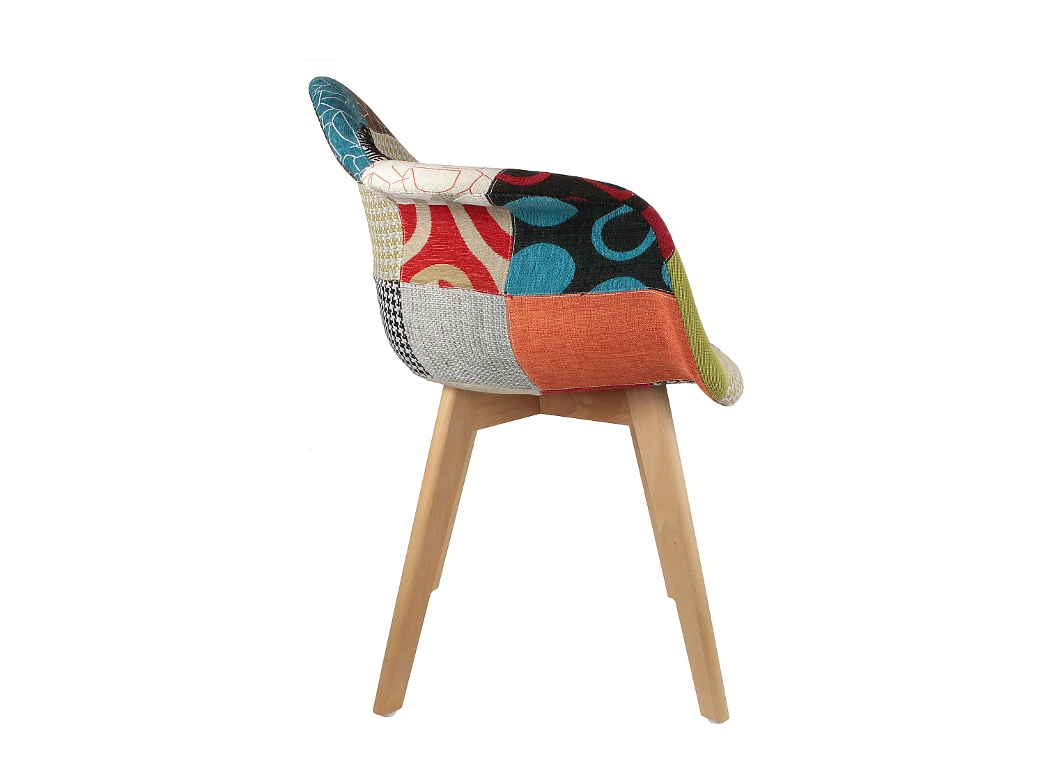 Fauteuil Scandinave Patchwork - Lot De 2 Multicolore