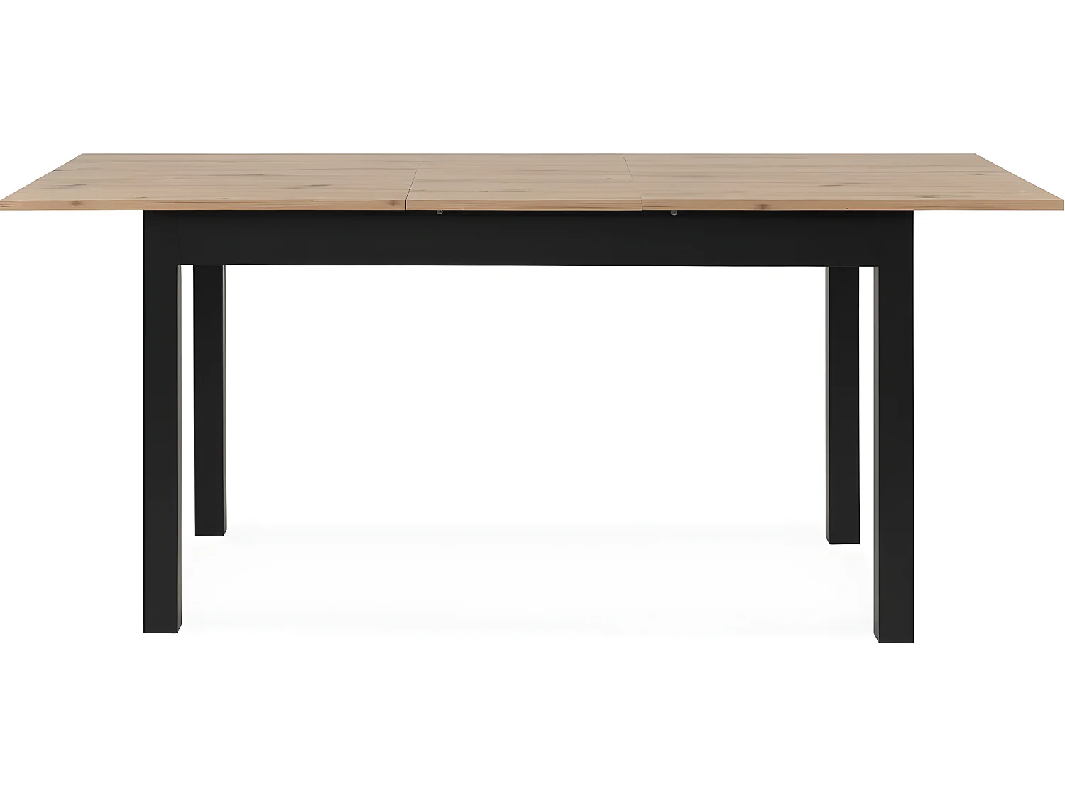 Table à manger extensible 80/120 cm effet chêne et noir - Santa