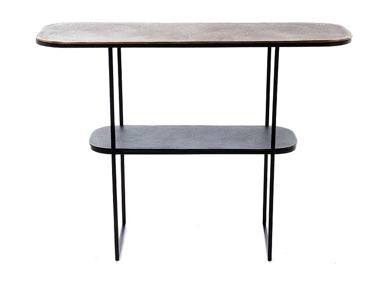 Console rectangulaire en fonte double plateau L116 - MILES