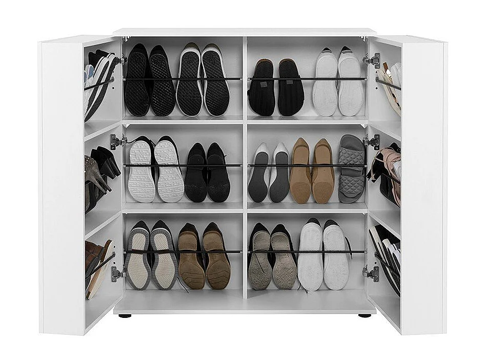 Meuble à chaussures 2 portes - 24 Paires - L100 x H110 cm