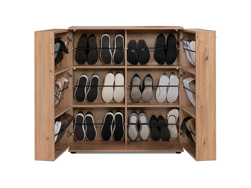 Zapatero 2 puertas 8 baldas - 100 cm