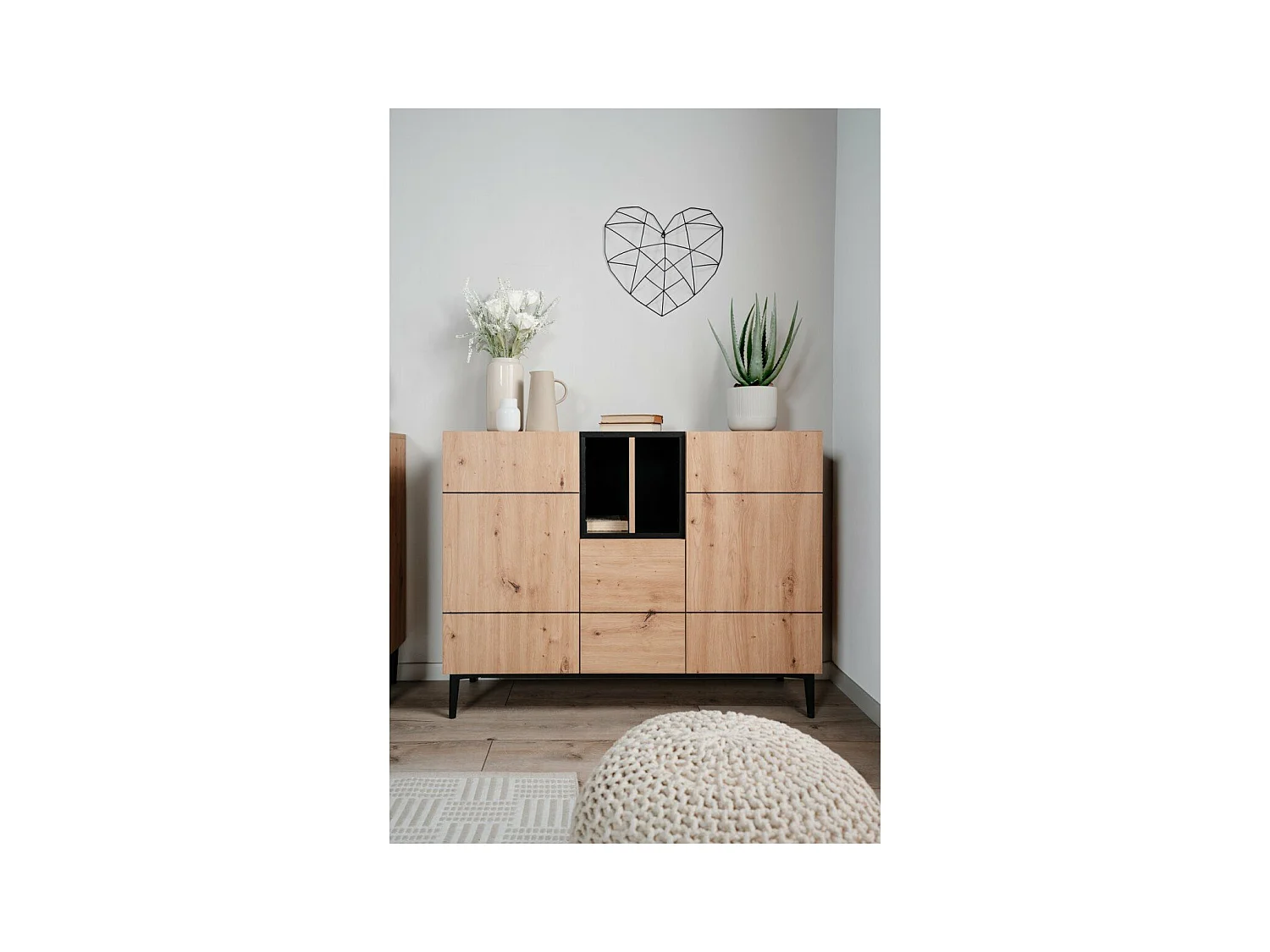 Anrichte 3 Türen 2 Nischen L120 cm - Nola