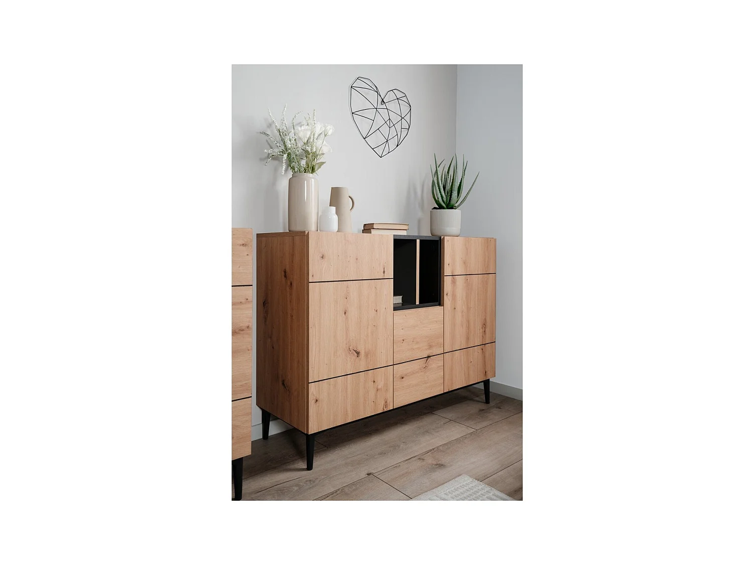 Anrichte 3 Türen 2 Nischen L120 cm - Nola