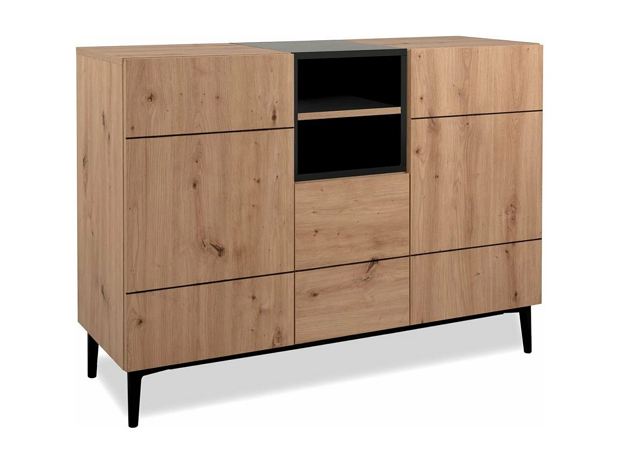 Buffet 3 portes 2 niches L120 cm - Nola