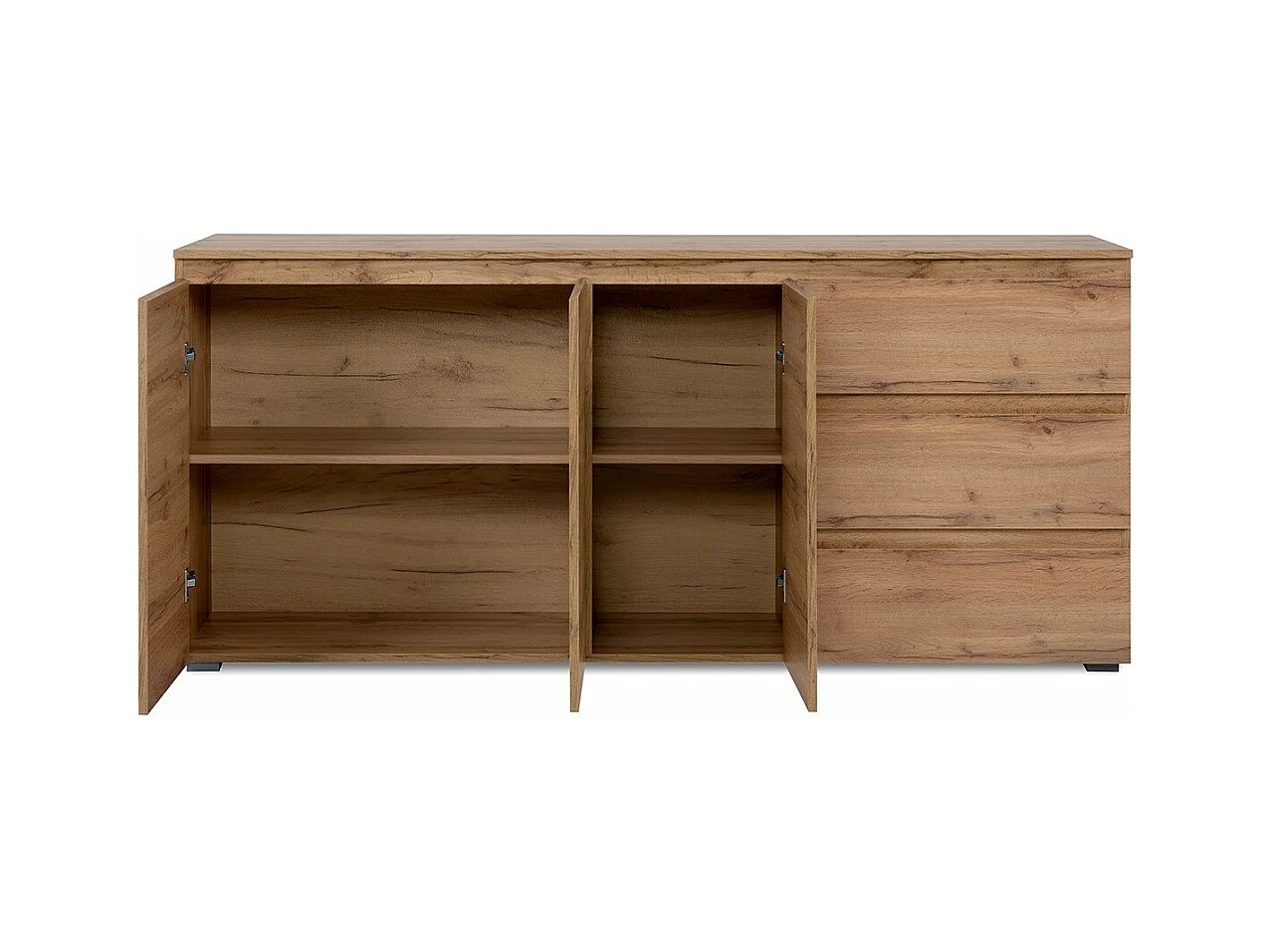 Buffet 3 portes 3 tiroirs et 2 étagères - L178,5 x H80 cm