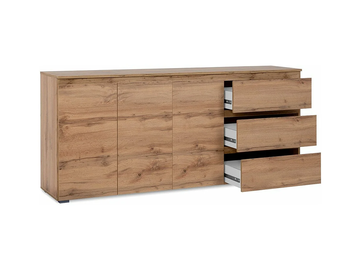 Buffet 3 portes 3 tiroirs et 2 étagères - L178,5 x H80 cm