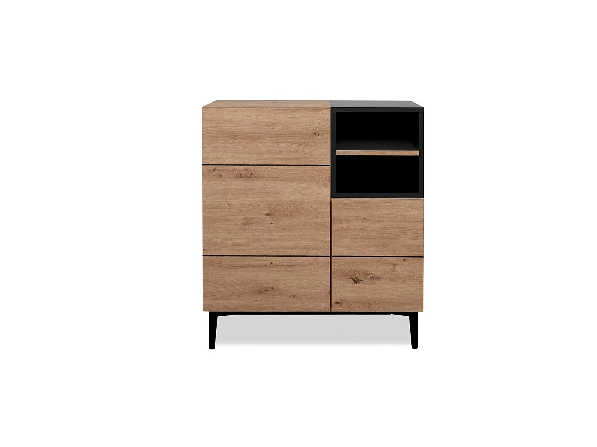 Buffet Haut 2 Portes 2 Niches L80 cm - Nola