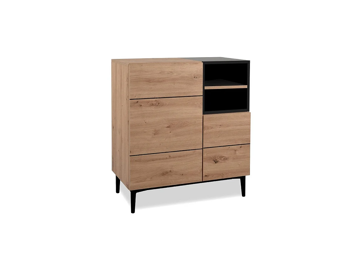 Buffet Haut 2 Portes 2 Niches L80 cm - Nola