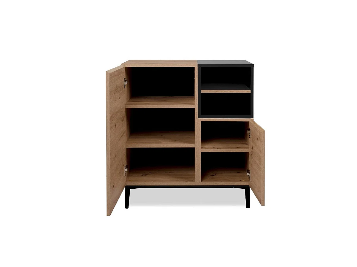 Buffet Haut 2 Portes 2 Niches L80 cm - Nola