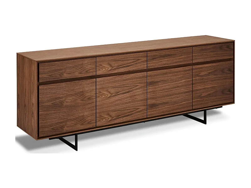 Buffetkast Tokyo - 4 deuren, 4 laden - MDF & staal - Amerikaanse eik
