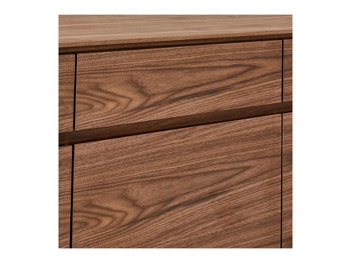 Buffet Tokyo avec 4 portes et 4 tiroirs - MDF et métal - Noyer