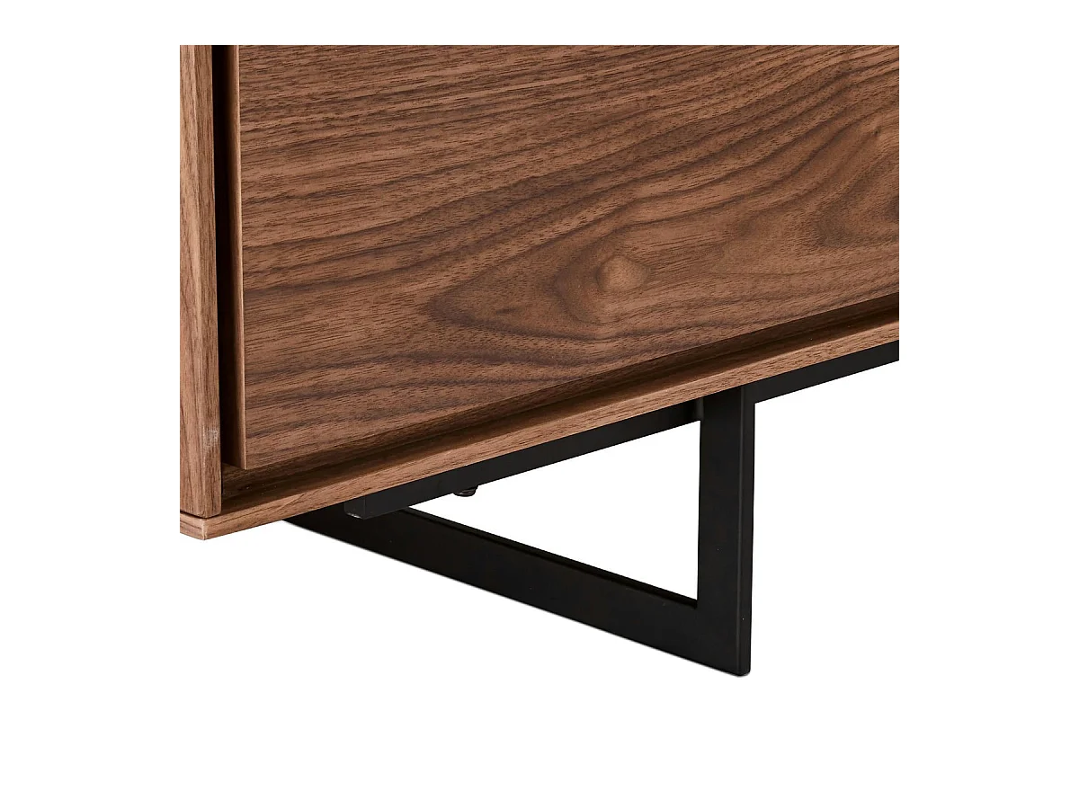 Buffet Tokyo avec 4 portes et 4 tiroirs - MDF et métal - Noyer