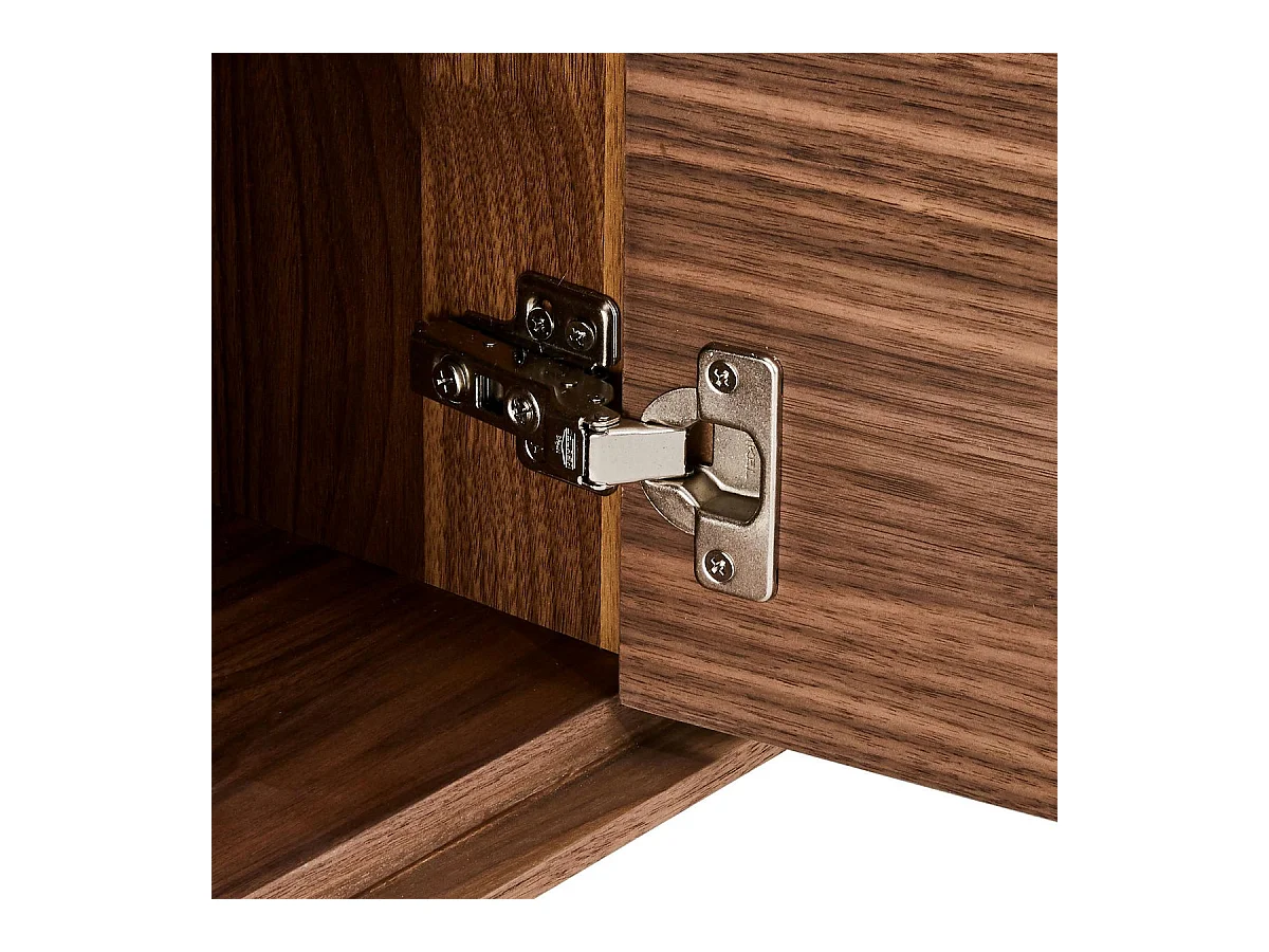 Buffet Tokyo avec 4 portes et 4 tiroirs - MDF et métal - Noyer