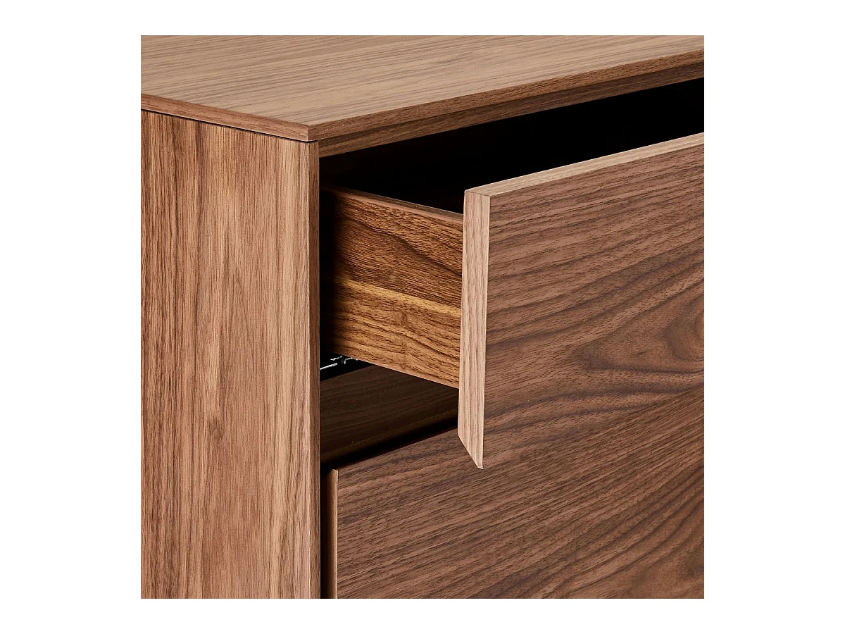 Buffet Tokyo avec 4 portes et 4 tiroirs - MDF et métal - Noyer