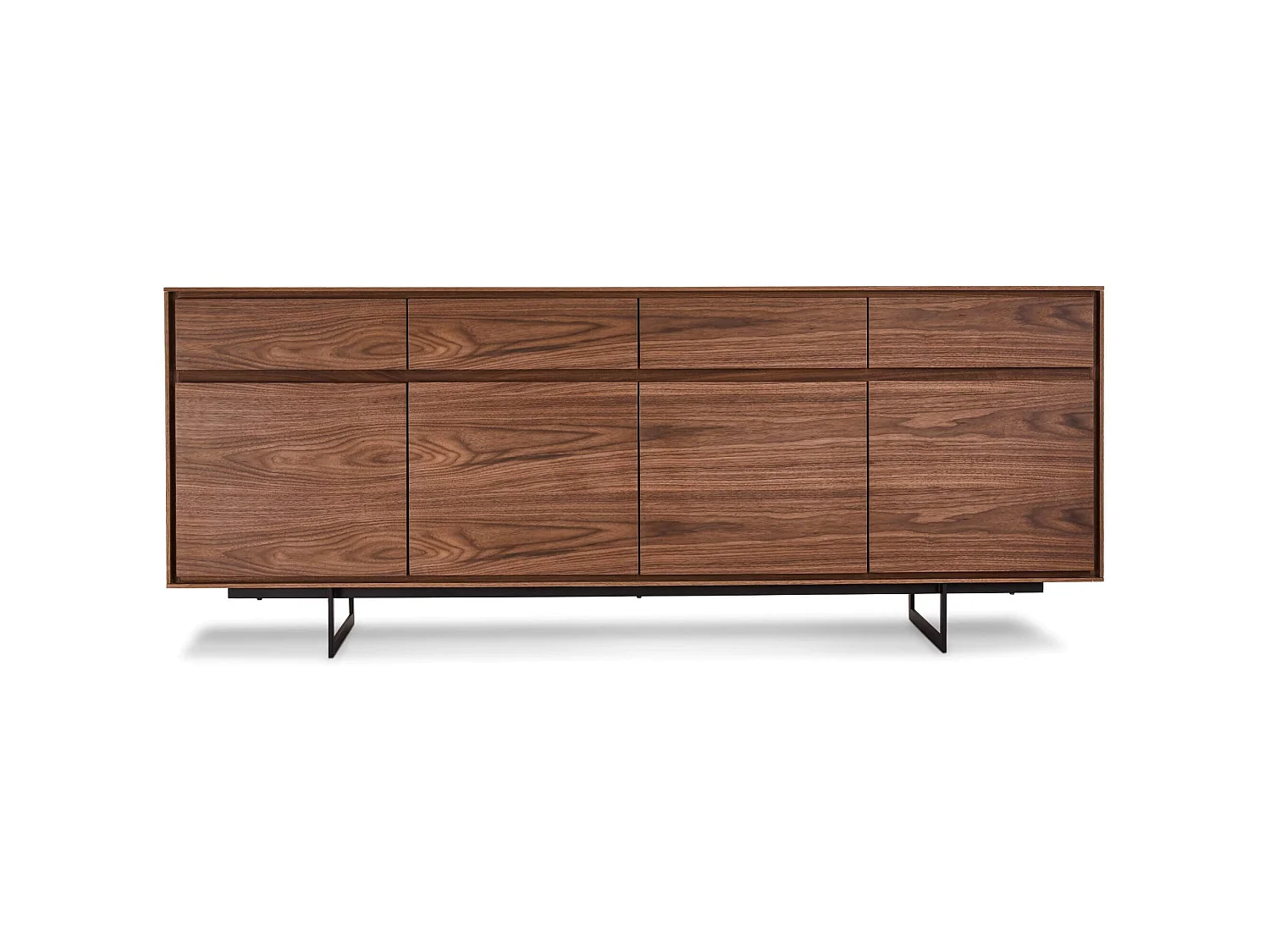 Buffet Tokyo avec 4 portes et 4 tiroirs - MDF et métal - Noyer