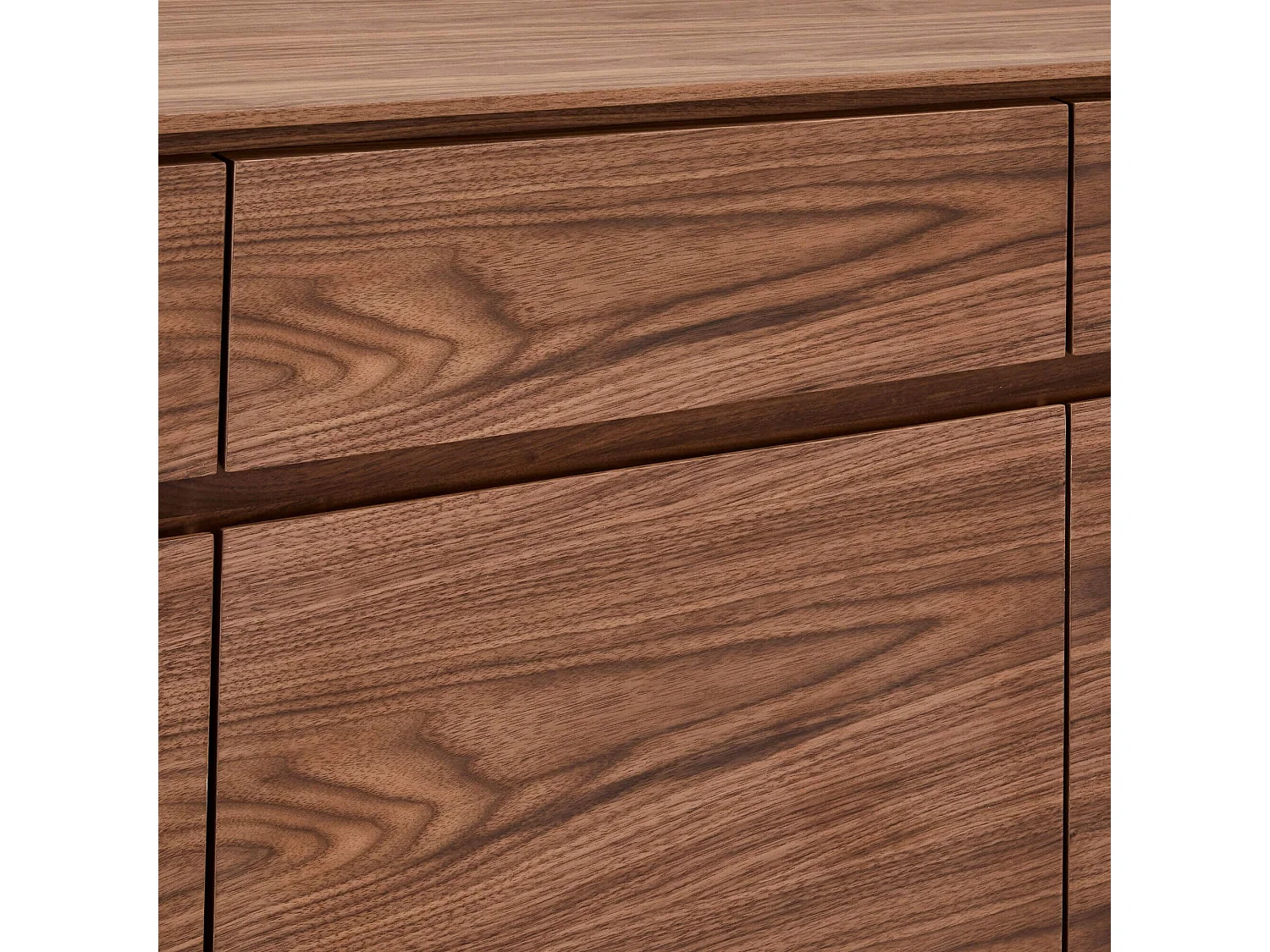 Buffet Tokyo avec 4 portes et 4 tiroirs - MDF et métal - Noyer