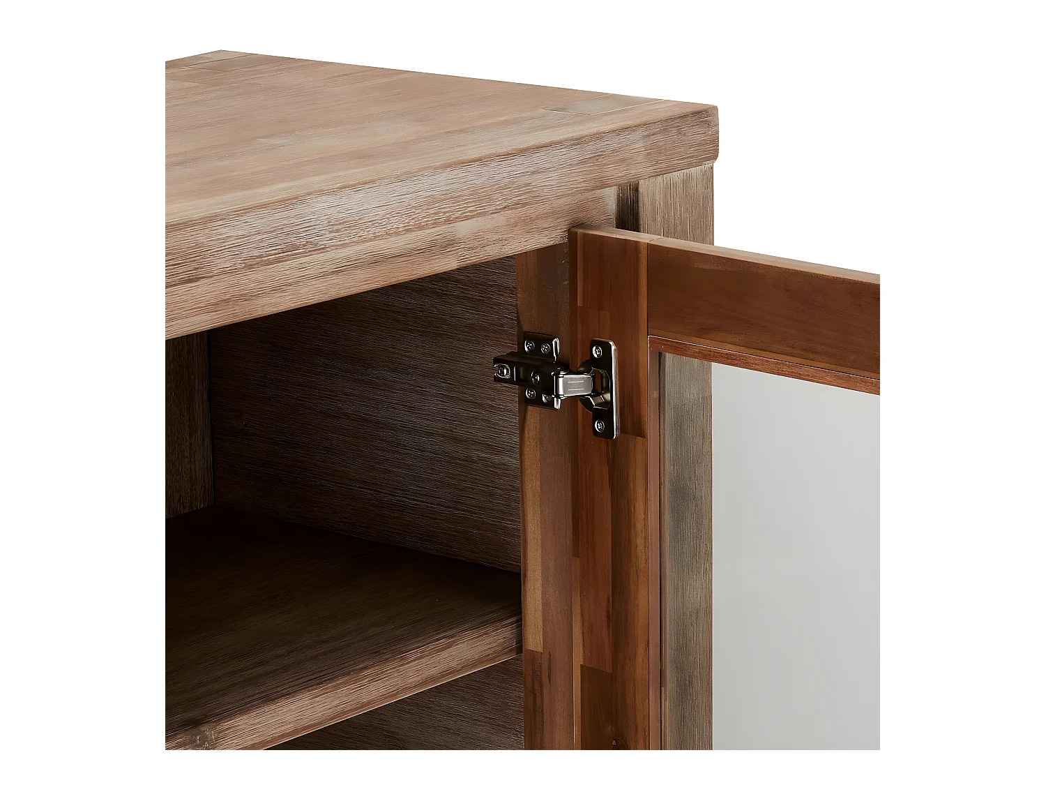 Hoge buffetkast Alaska - 3 deuren, 2 laden - Massief acaciahout & MDF - Bruin