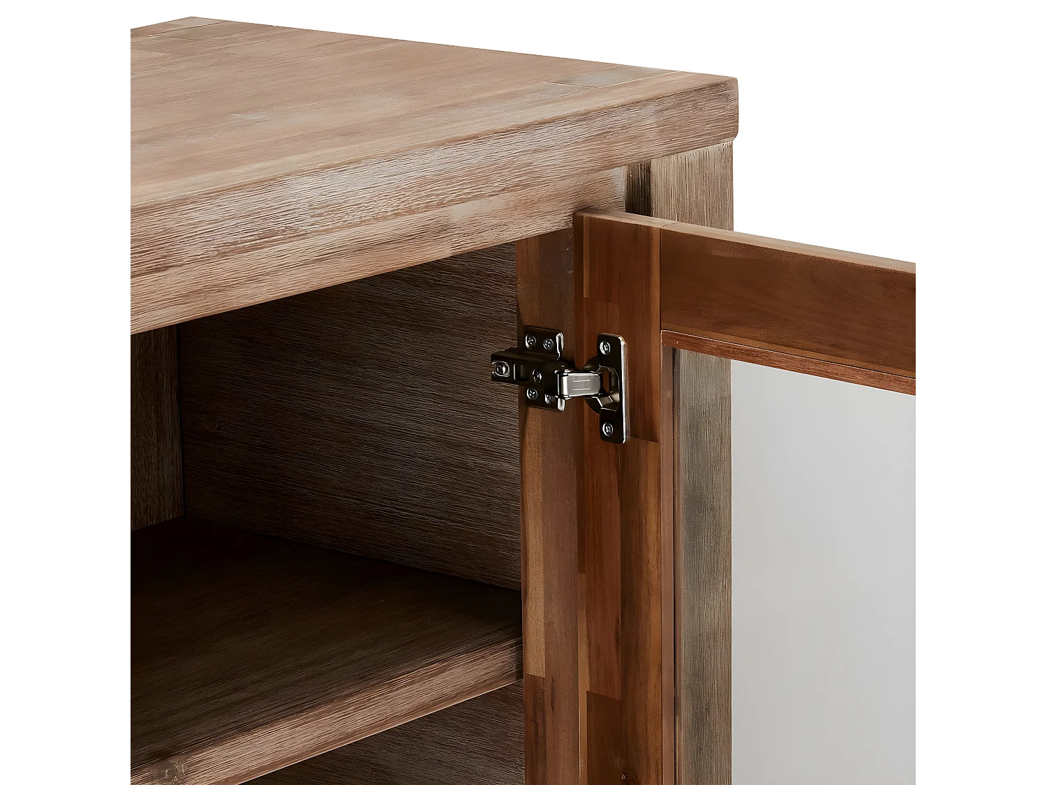 Hoge buffetkast Alaska - 3 deuren, 2 laden - Massief acaciahout & MDF - Bruin