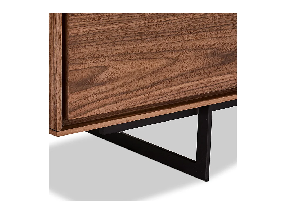 Buffetkast Tokyo - 3 deuren, 3 laden - MDF & staal - Amerikaanse eik