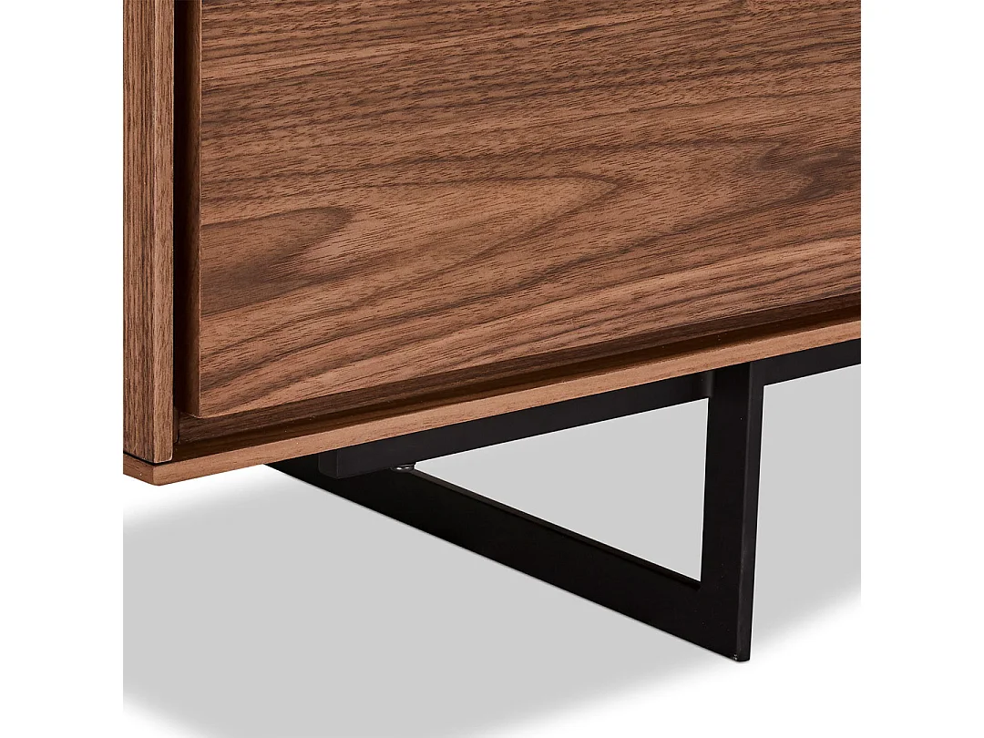 Aparador Tokyo - 3 puertas & 3 cajones - MDF y metal - Nuez