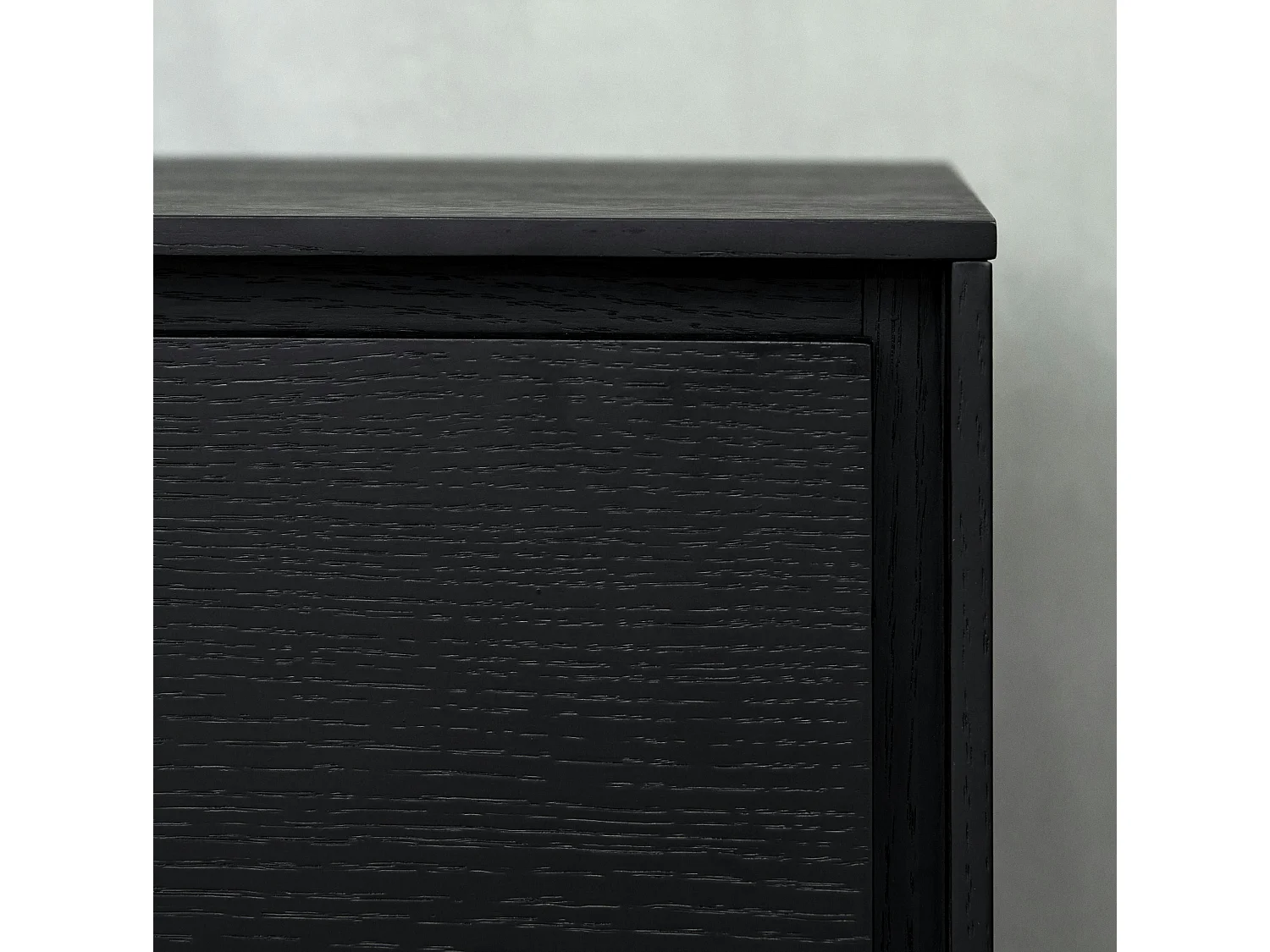 Sideboard mit 4 Türen und 4 Schubladen Tokyo - Eichenfurnier & MDF - Schwarz