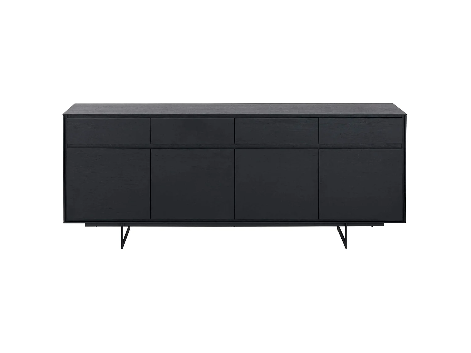 Buffet Tokyo avec 4 portes et 4 tiroirs - MDF et métal - Noir