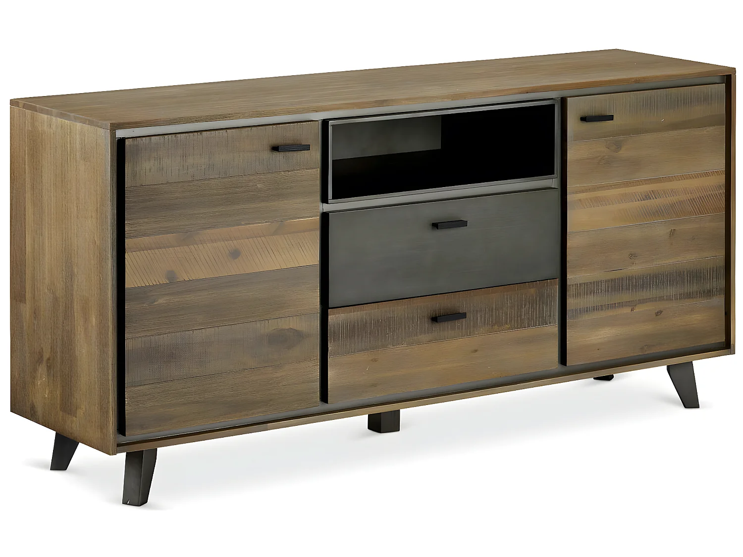 Buffetkast Malaga - 2 deuren, 2 laden - Massief acaciahout & MDF - Bruin