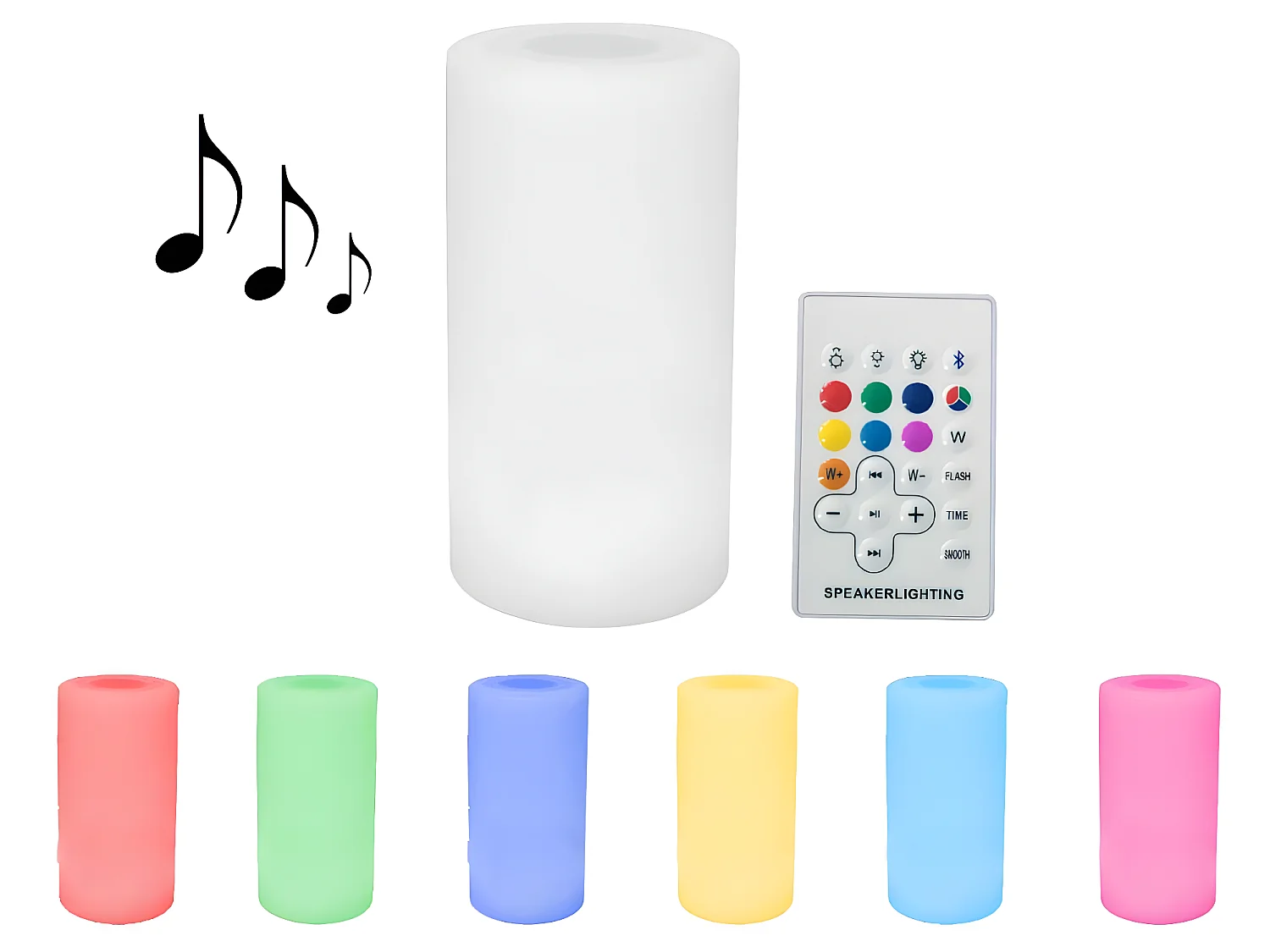 Eclairage LED sonore Bluetooth de jardin "Rosa 1" - Ø14 x H27 cm