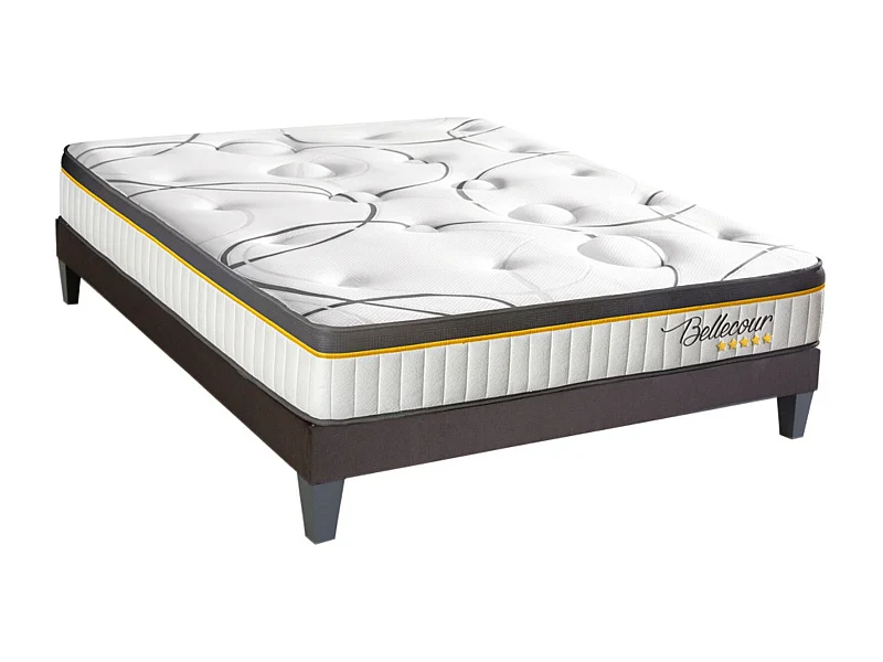 Bellecour 2.0 - Matelas ressorts ensachés + sommier bois - ferme