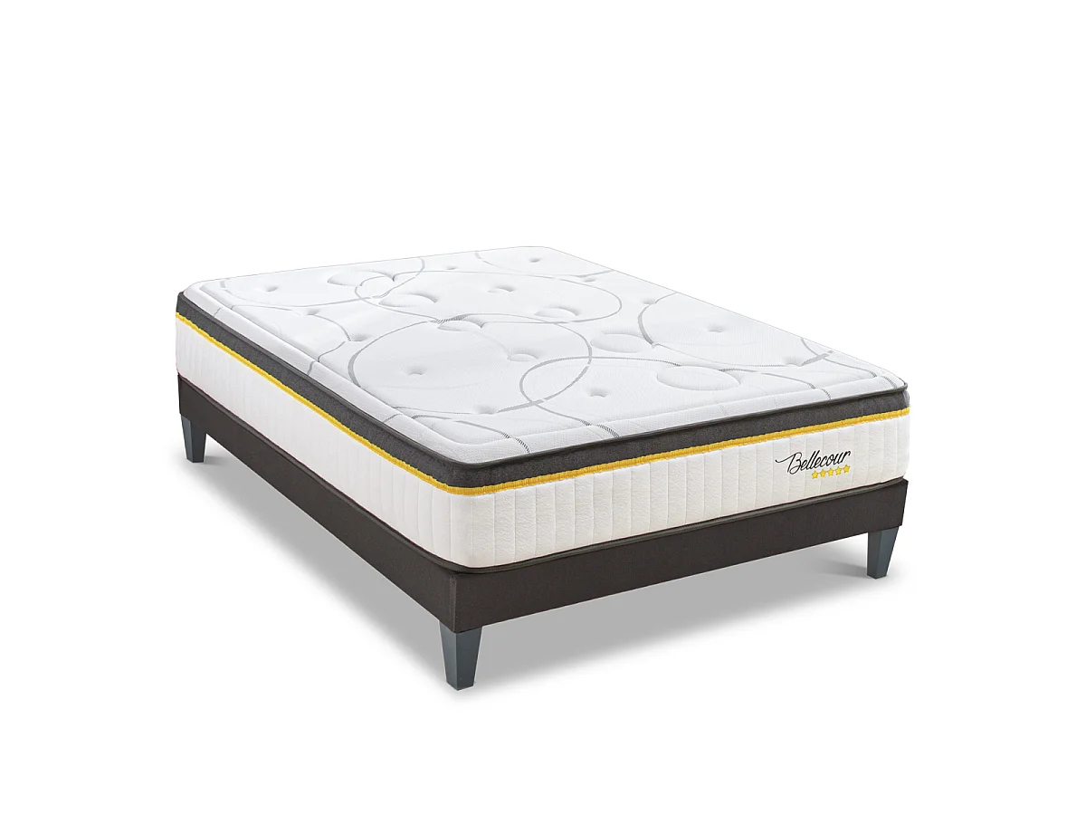 Bellecour 2.0 - Matelas ressorts ensachés + sommier bois - ferme