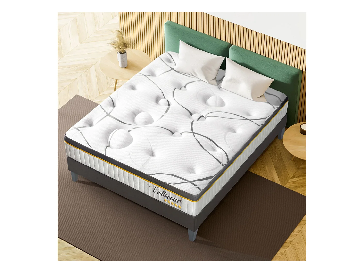 Matelas BELLECOUR ressorts ensachés & mémoire de forme - soutien ferme