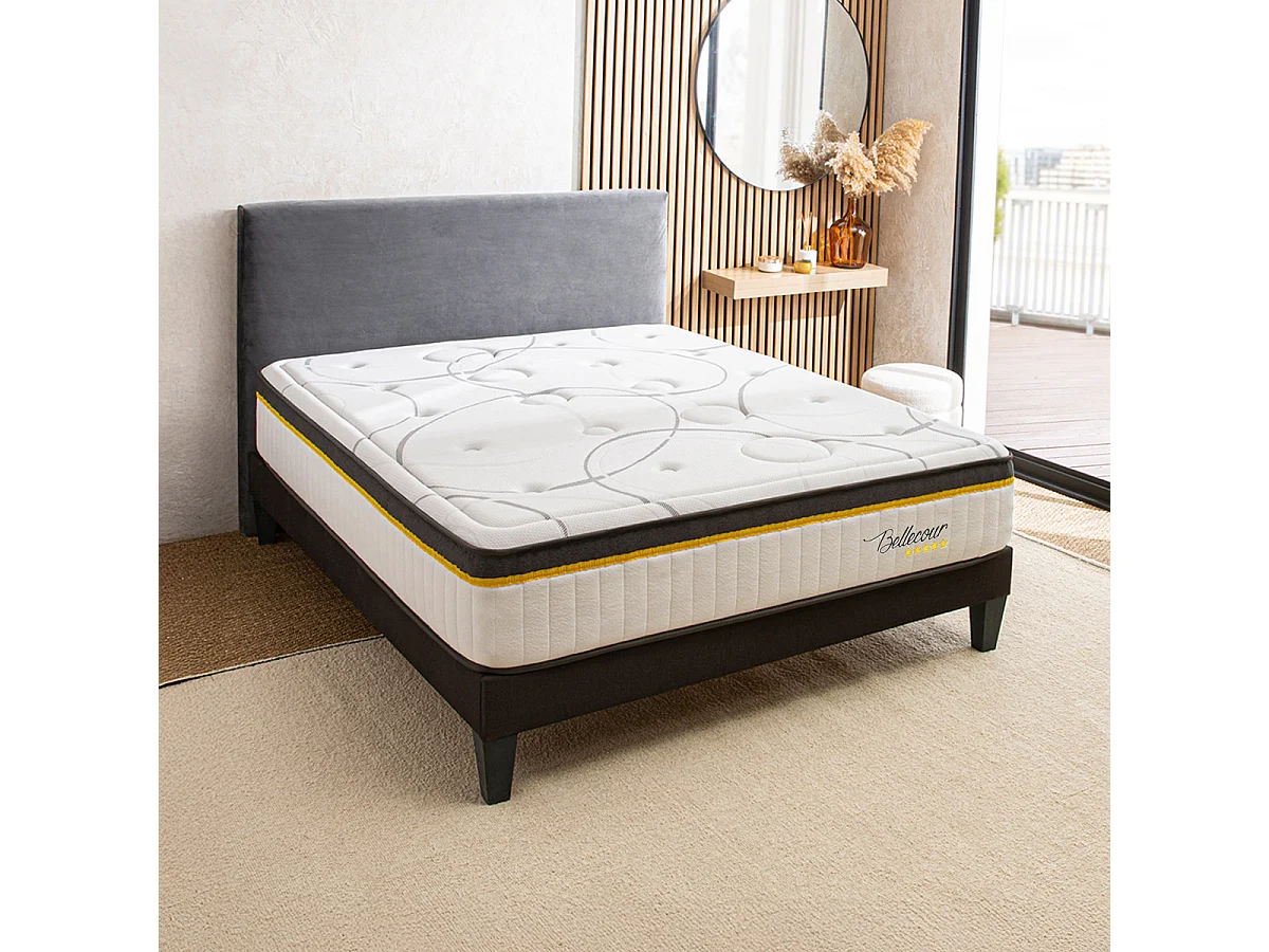 Matelas BELLECOUR ressorts ensachés & mémoire de forme - soutien ferme