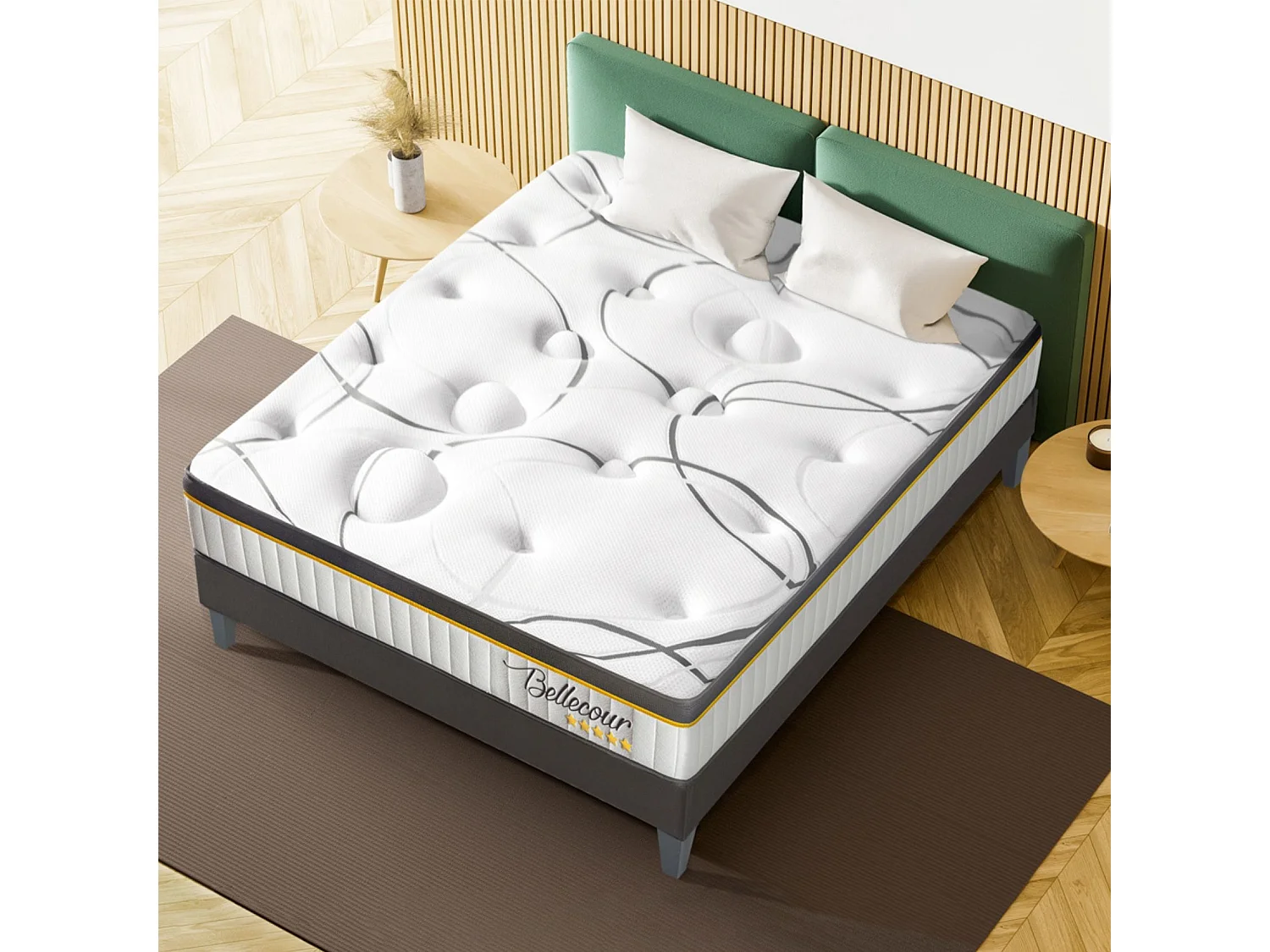 Matelas BELLECOUR ressorts ensachés & mémoire de forme - soutien ferme