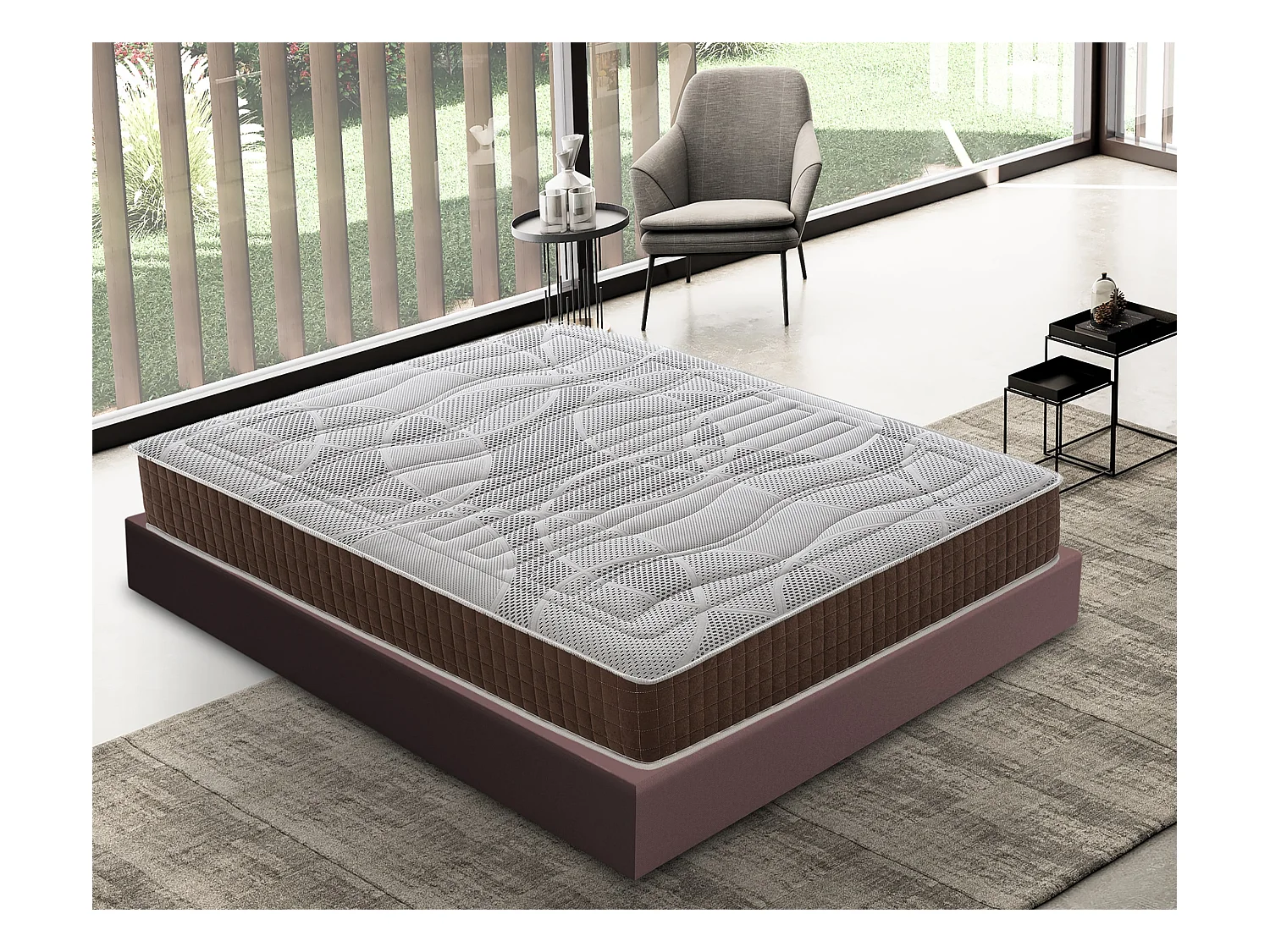 Matelas Mousse - Accueil Mémoire De Forme - Haute Densité – Indéformable 200x200 cm