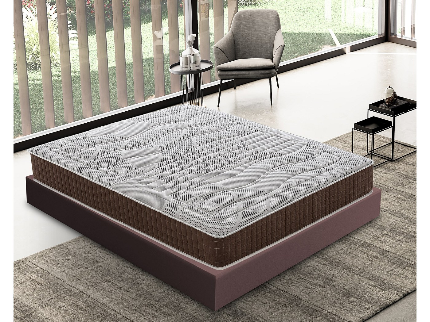 Schuimmatras - Home Traagschuim - Hoog 21 Cm - Olympe - Hoge Densiteit - 9 Zones 140x200 cm