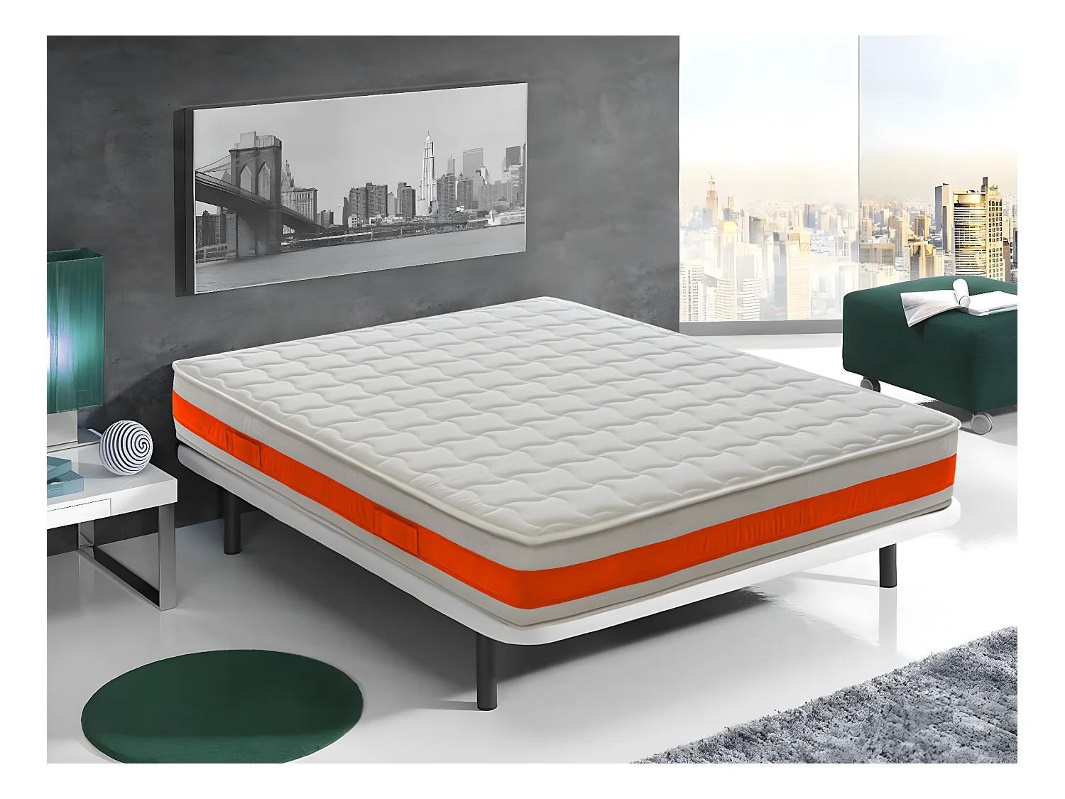 Matratze aus Memory-Schaum – 22 cm hoch – 11 differenzierte Zonen 135x200