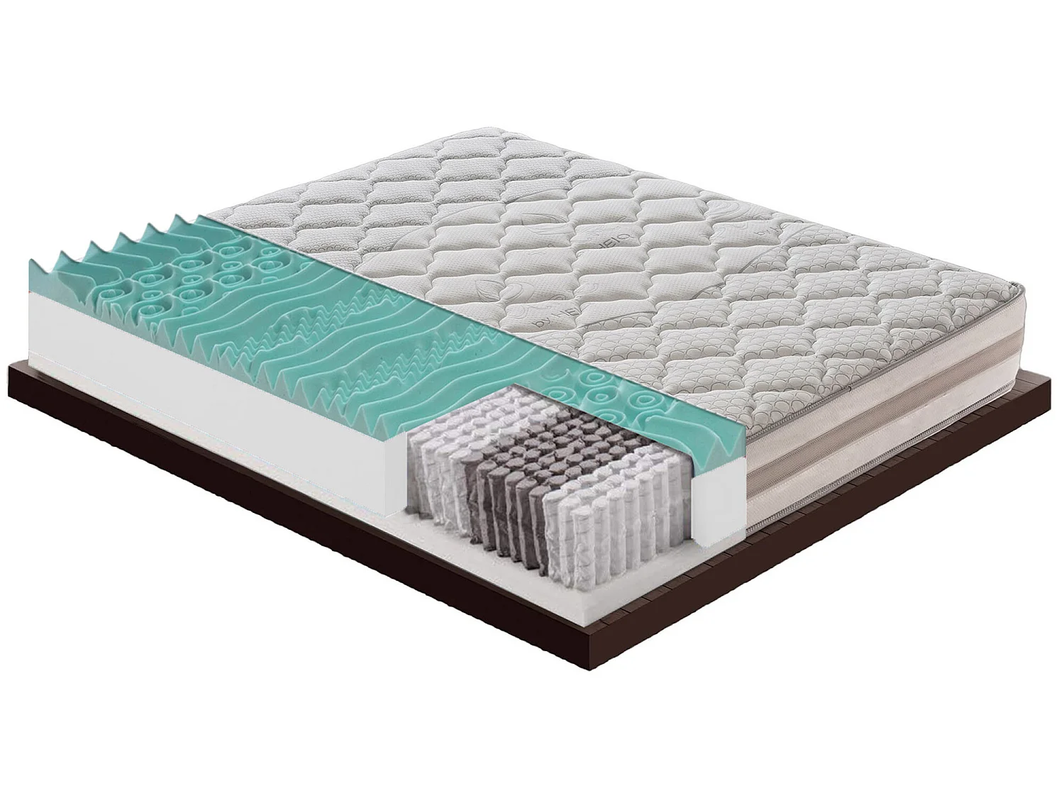 Matelas à ressorts ensachés et à mémoire de forme - 9 zones différenciées - déhoussable - hauteur 25 cm 150x190 cm