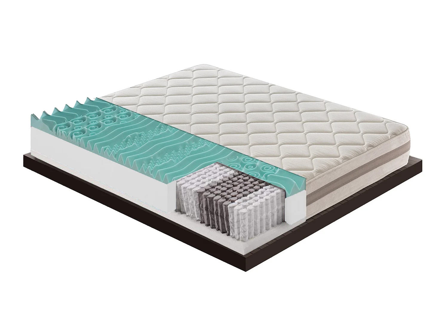 Matelas à Ressorts ensachés et mousse mémoire 9 Zones de confort Hauteur 22 cm 105x190 cm