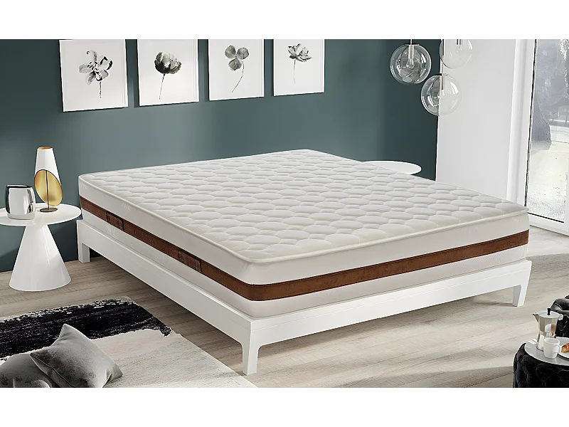 Matelas à mémoire de forme avec 5 cm de mémoire hauteur 22 cm modèle Bolsena 150x190 cm