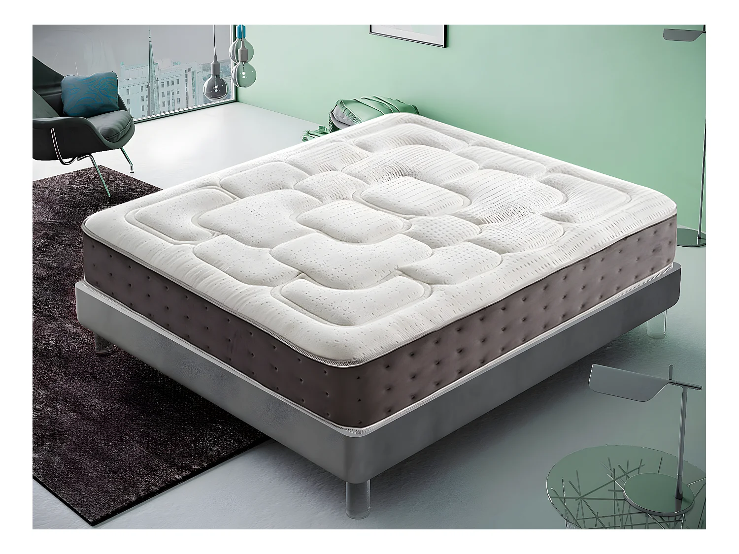 Memory Foam Matras – Hoogte 30 cm – 11 gedifferentieerde zones – 5 cm geheugen– Anatomisch 105x200