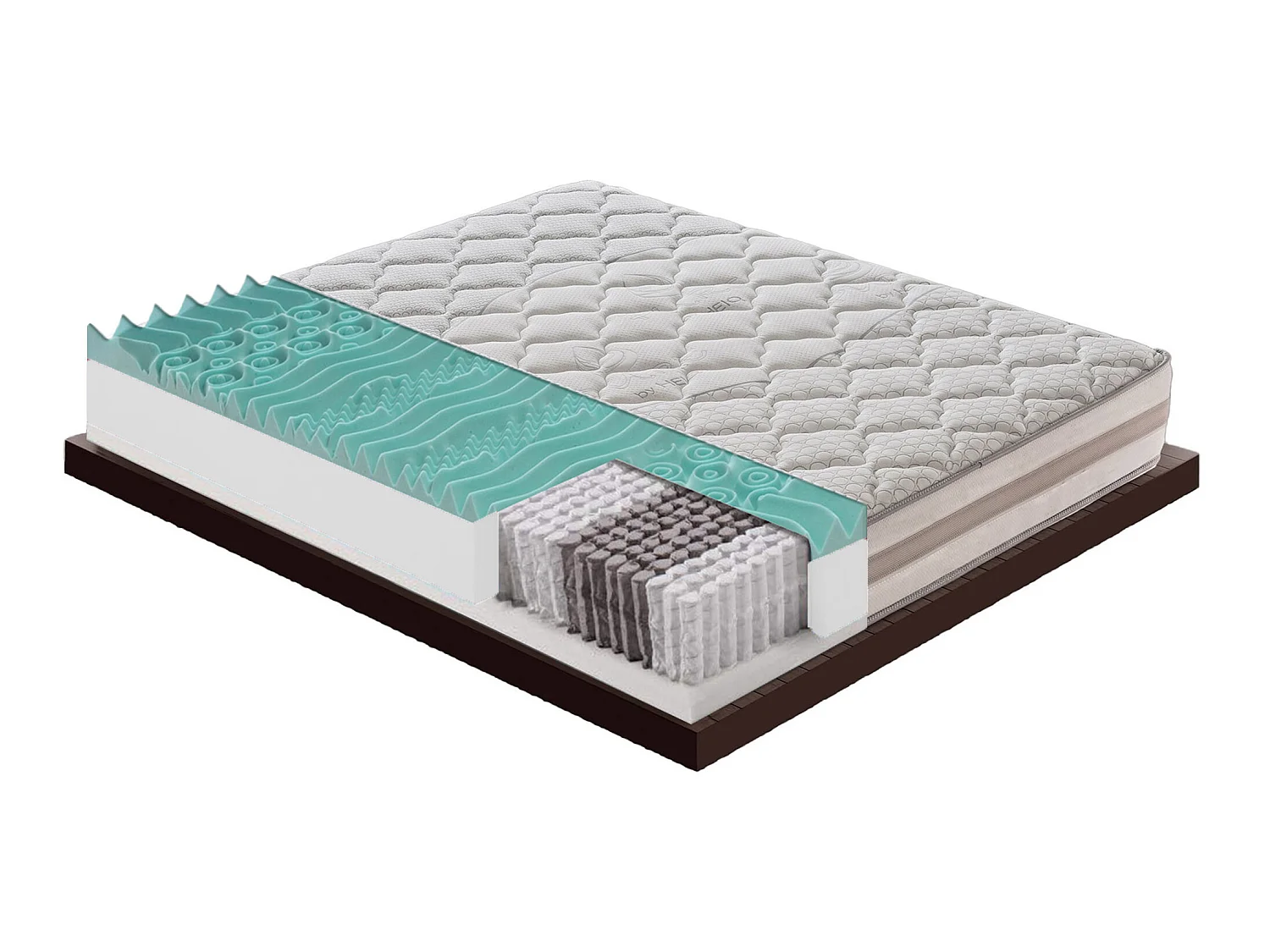 Materasso 800 molle e Memory Foam - 9 zone differenziate - sfoderabile - alto 25 cm 135x190