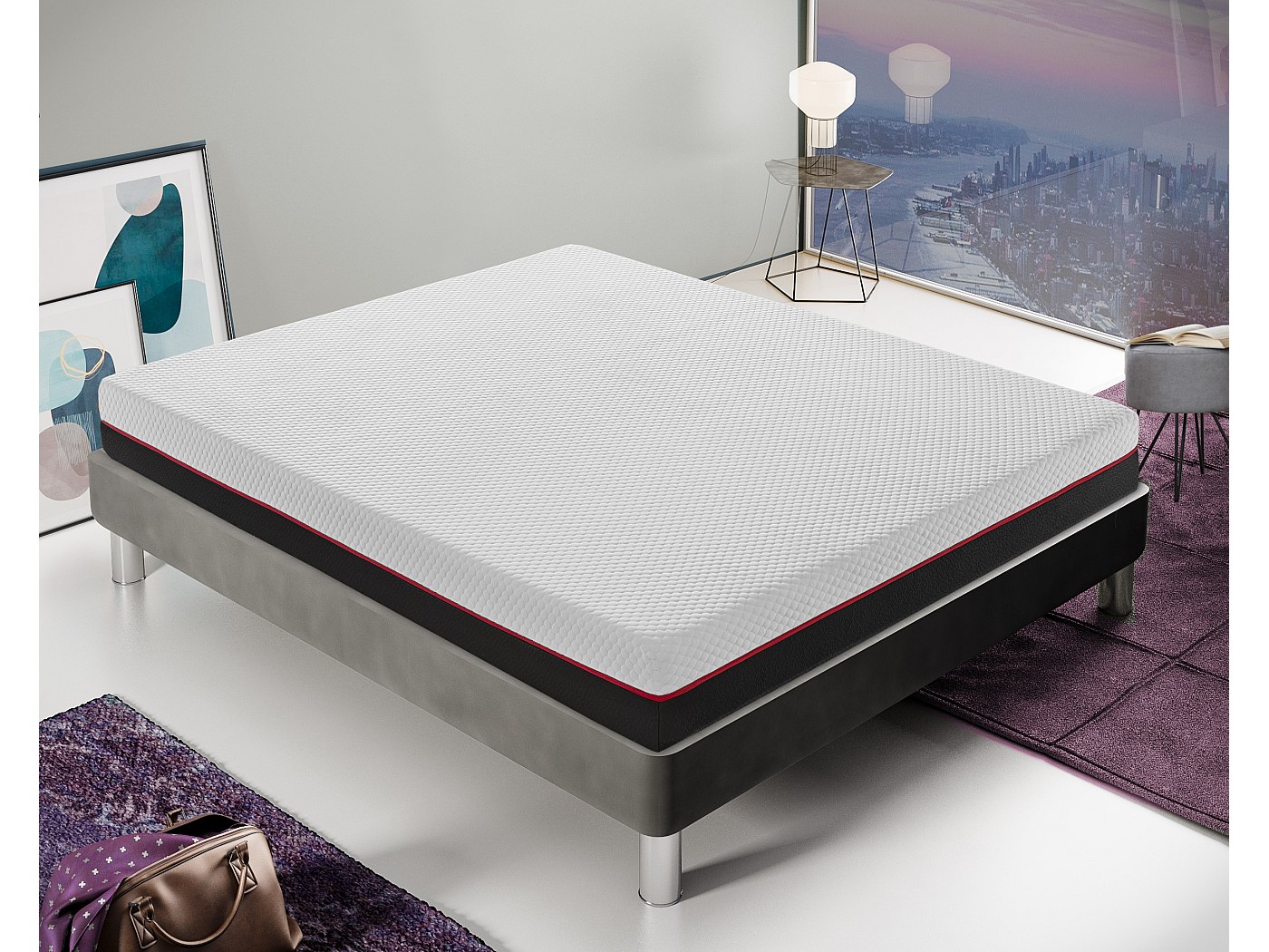 Materasso Gemello In Memory Foam 20 Cm - Twin XL - CertiPUR - Morbido E Confortevole Per Bambini - Grigio