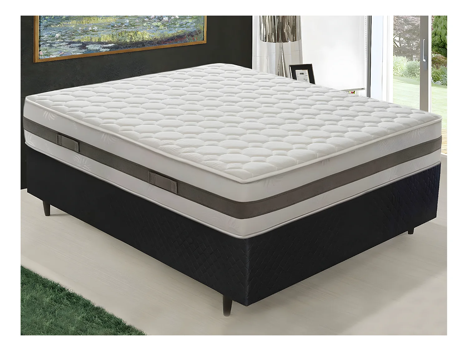 Matelas à mémoire de forme - Hauteur 29cm - 7cm de mousse à mémoire - avec zones différenciées 135x190 cm